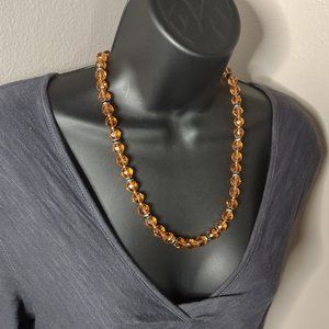 Awesome Vintage Orange Glass Bead Necklace 22.5 Inches Long